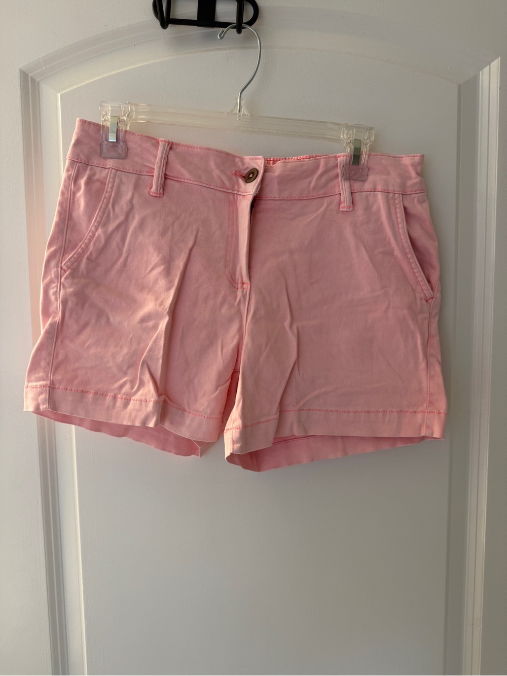 Women's Mid-Rise Pink Cotton Bermuda Shorts
